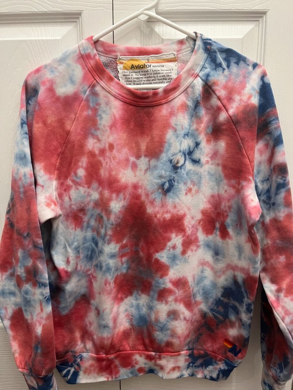 Aviator Nation Hand Dyed Tie Dye Lightweight Crew Sweatshirt
